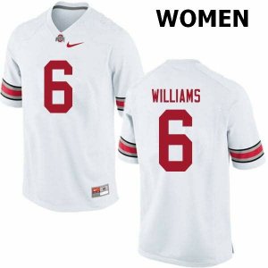 Women's Ohio State Buckeyes #6 Jameson Williams White Nike NCAA College Football Jersey April WFP4544DC